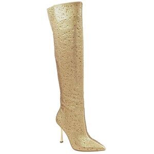 I.N.C. International Concepts Saveria Over The Knee Boots Gold Bling NEW 7